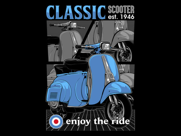 Classic Scooter t shirt vector file