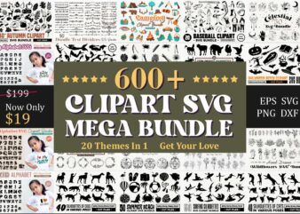 Clipart SVG Mega Bundle, Black and White Clipart, Silhouettes Clipart SVG
