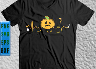 Love Halloween Svg, Funny Pumpkin Heart beat Svg, Halloween t shirt design, Halloween Svg, Halloween Night, Halloween Graphics, Halloween design, Halloween quote, Halloween vector