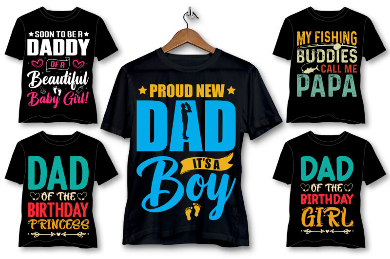 Dad Daddy Papa T-Shirt Design Bundle