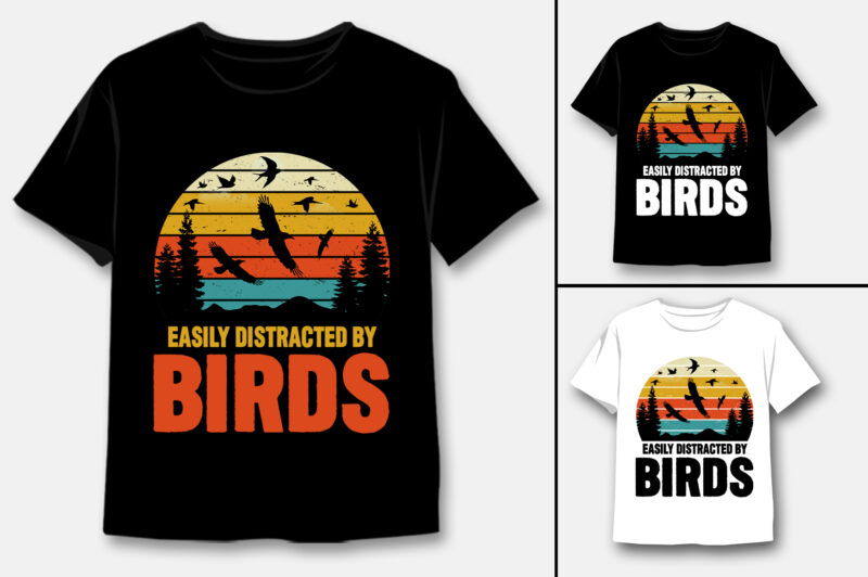 Retro Vintage Sunset T-Shirt Design Bundle