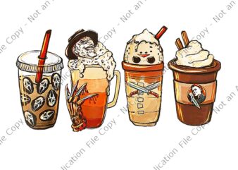 Horror Fall Coffee Pumpkin Spice Latte Iced Autumn Halloween Png, Horror Fall Coffee Pumpkin Png, Halloween Png, Autumn Png, Coffee Halloween Png graphic t shirt