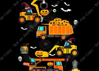 Kids Construction Vehicle Halloween Crane Truck Pumpkin Png, Truck Halloween Png, Pumpkin Halloween Png, Halloween Png,