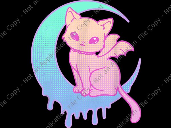 Pastel kawaii cat with moon png, pastel kawaii cat png, cat png t shirt illustration