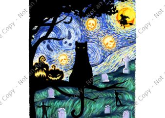 Scary Night Cat Png, Scary Night Cat Halloween Png, Black Cat Png, Cat Halloween Png, Black Cat Moon Halloween Png, Funny Halloween Bunch Of Hocus Pocus Png, Black Cat Halloween t shirt template vector