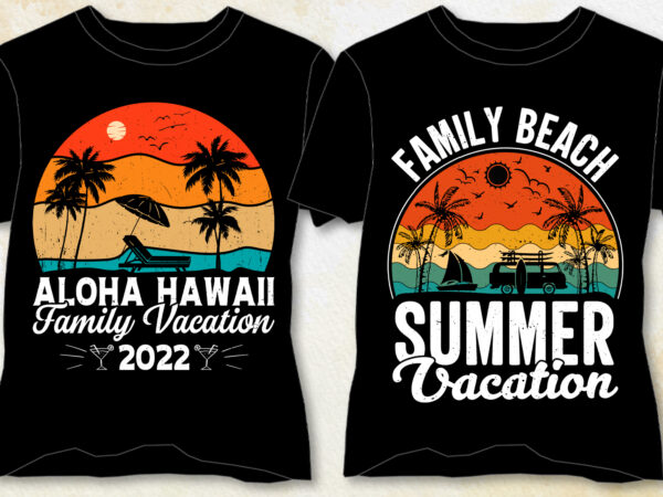 Family beach summer vacation t-shirt design