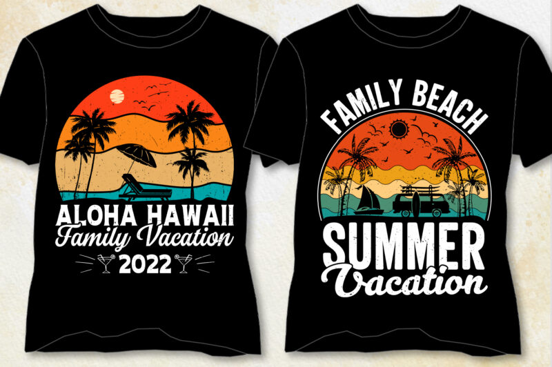 Family Beach Summer Vacation T-Shirt Design