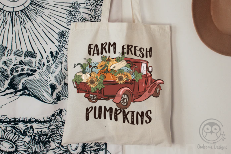 Farm Fresh Pumpkins Autumn Farm Sublimation