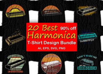 20 Best Harmonica T-Shirt Design Bundle For Commercial Use