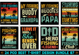 Fishing T-Shirt Design Bundle