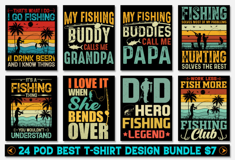 Fishing T-Shirt Design Bundle