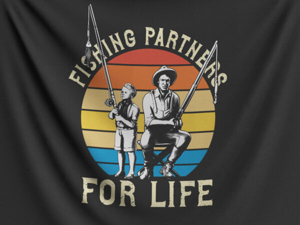 Fishing partners for life t shirt graphic design