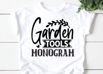 Garden tools monogram SVG