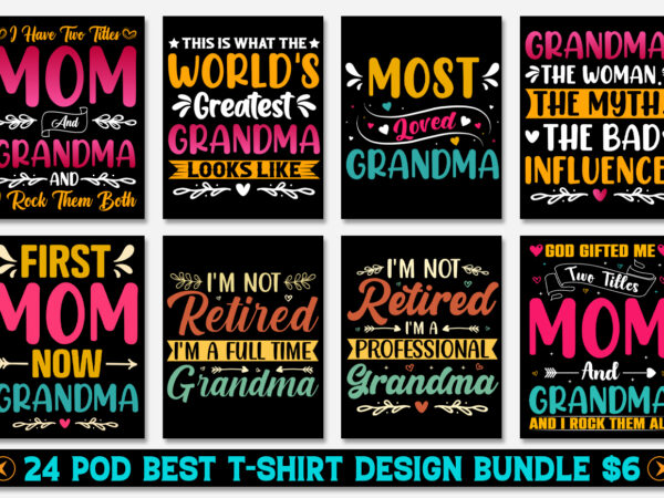 Grandma t-shirt design bundle