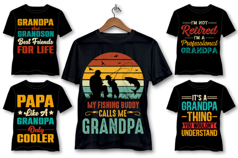 Grandpa T-Shirt Design Bundle