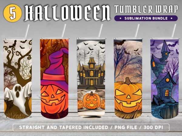Spooky halloween tumbler wrap, halloween skinny tumbler wrap, halloween tumbler design,