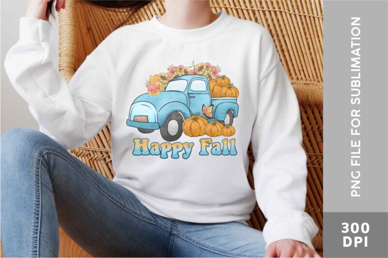 Fall Truck PNG Sublimation Bundle, Fall Truck Farmhouse, Fall Pumpin Tshirt Designs,