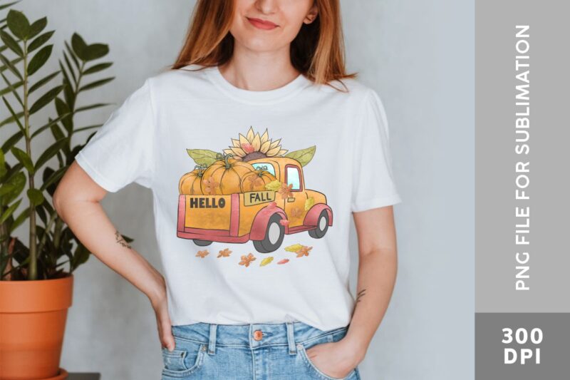 Fall Truck PNG Sublimation Bundle, Fall Truck Farmhouse, Fall Pumpin Tshirt Designs,