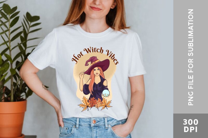 Retro Halloween Sublimation PNG, Spooky Halloween Witches, Halloween Girl Illustration PNG, Halloween tshirt designs