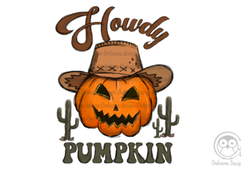 Howdy Pumpkin Sublimation Designs