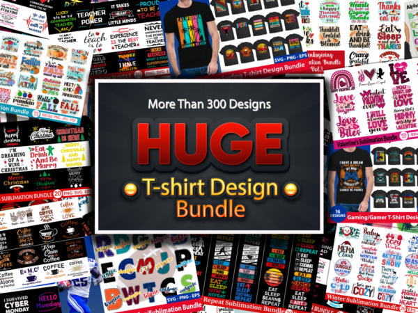 Huge t-shirt & sublimation design bundle