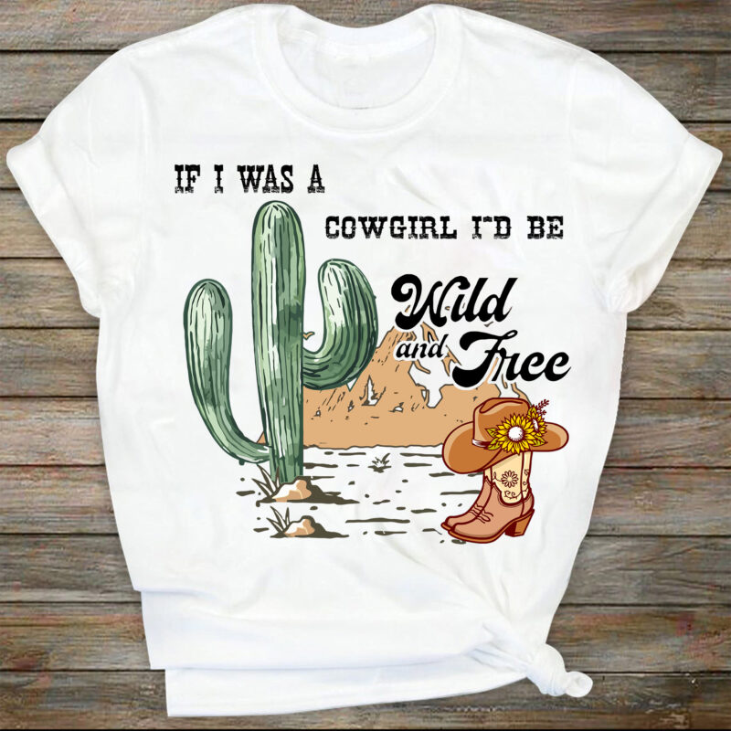Wild and Free Cowgirl Horses Desert | Retro Sublimations, Western SVG, Designs Downloads, SVG Clipart, Shirt Design, Sublimation Download