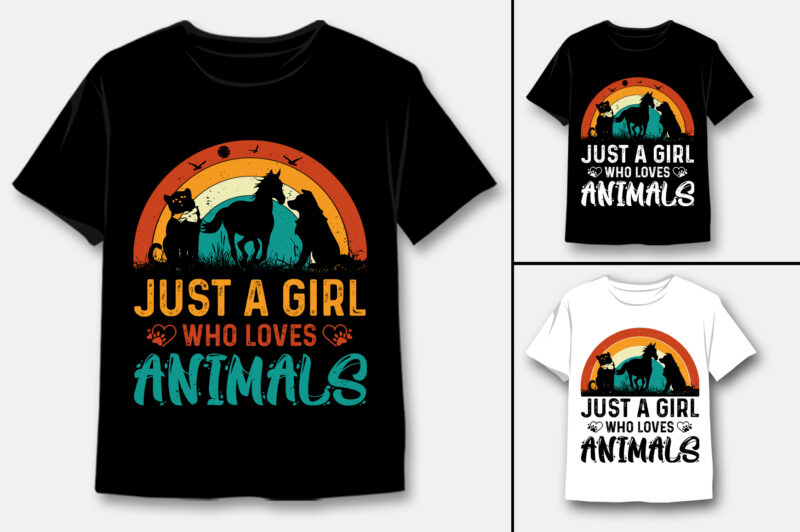 Just A Girl Who Loves Sunset T-Shirt Design Bundle