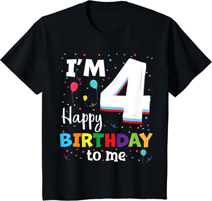 Kids Four 4yr 4th Birthday Happy Birthday Boy 4 Years Old - Buy t-shirt ...