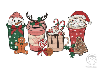 Latte Christmas Sublimation t shirt vector graphic