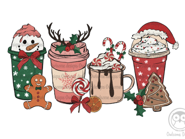 Latte christmas sublimation t shirt vector graphic