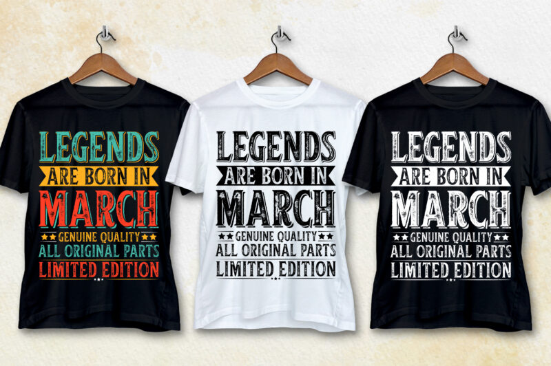 Legends Are Born T-Shirt Design Bundle-POD Best Selling T-Shirt Design Bundle