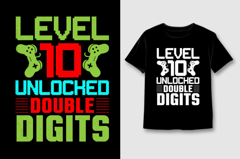 Level Up Unlocked T-Shirt Design Bundle-Birthday