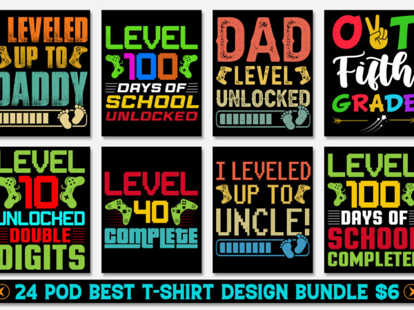 Level up birthday t-shirt design bundle Level up birthday t-shirt design bundle