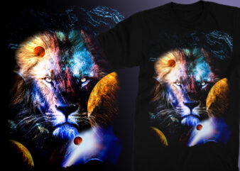 Lion Galaxy t shirt vector graphic