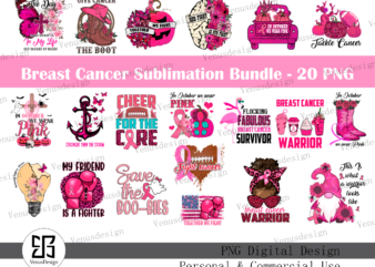 Breast Cancer Sublimation PNG Bundle Tshirt Design