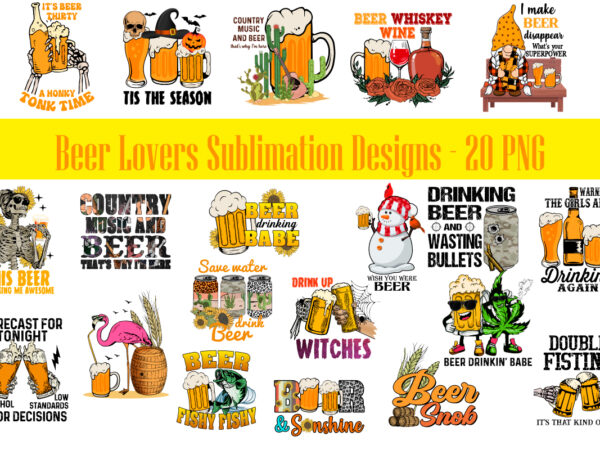 Beer lovers sublimation bundle tshirt design