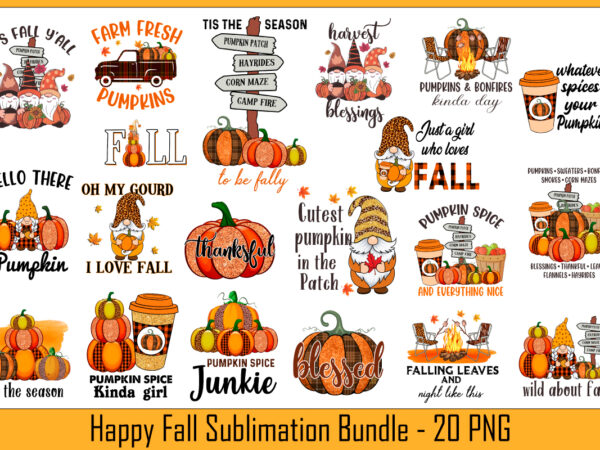 Happy fall sublimation bundle tshirt design Happy fall sublimation bundle tshirt design