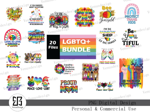 Lgbtq+ sublimation bundle tshirt design