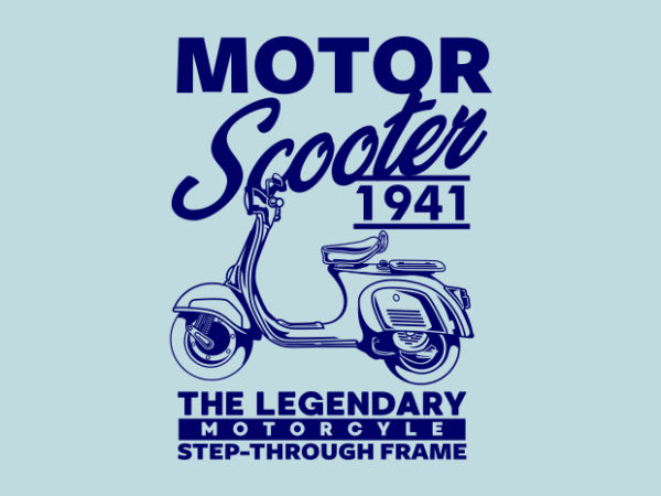 Motor scooter 1941 t shirt designs for sale