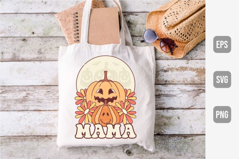 Retro Fall Halloween Sublimation, Cute Halloween Pumpkin, Cute Ghost Designs for Tshirt, Hallowen Ghost Tshirt Designs Bundle