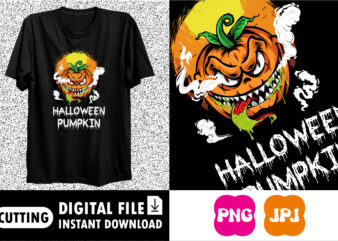 Halloween Pumpkin Happy Halloween shirt print template, Pumpkin Halloween tree bats witch scary themed texture background, Dark night vector design