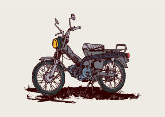 Classic vintage motorcycle, Motorcycle vintage illustration t-shirt design