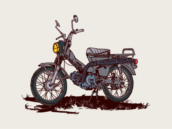 Classic vintage motorcycle, Motorcycle vintage illustration t-shirt design