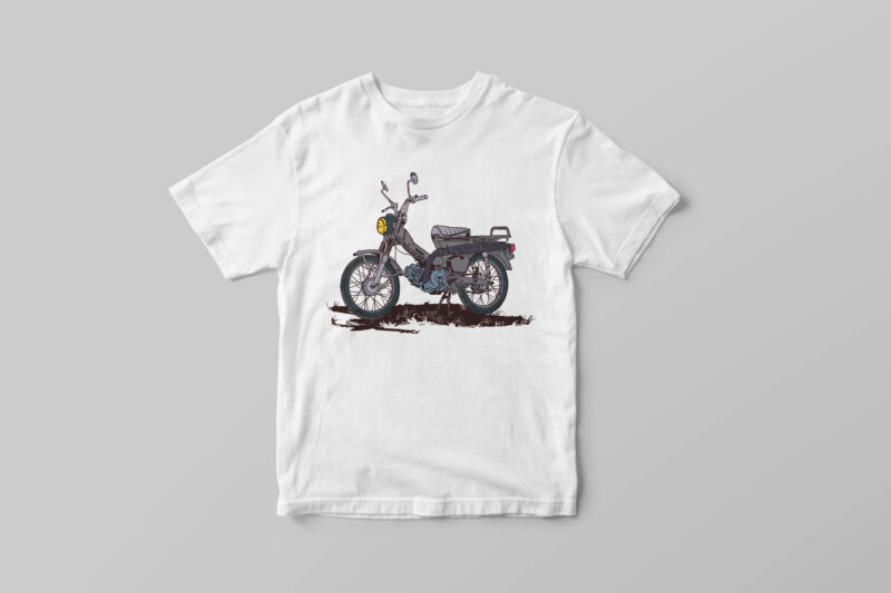 Classic vintage motorcycle, Motorcycle vintage illustration t-shirt design