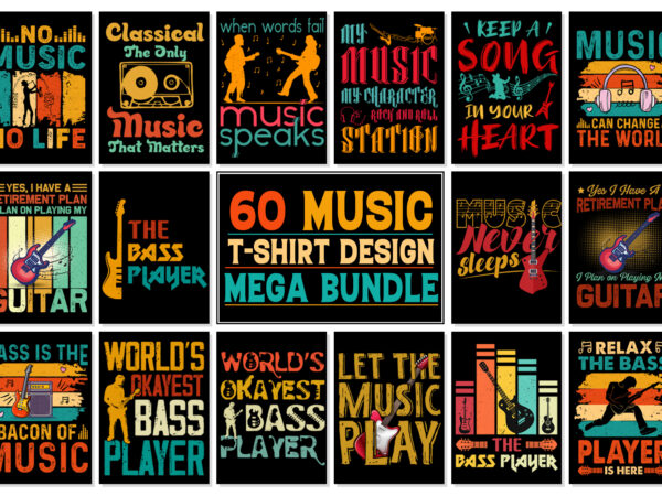 Music t-shirt design bundle-trendy music t-shirt design