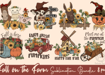 Fall on the farm Sublimation Bundle t shirt graphic design