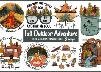 Fall Adventure Sublimation Bundle t shirt graphic design