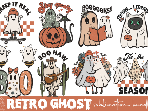 Halloween ghost sublimation bundle graphic t shirt