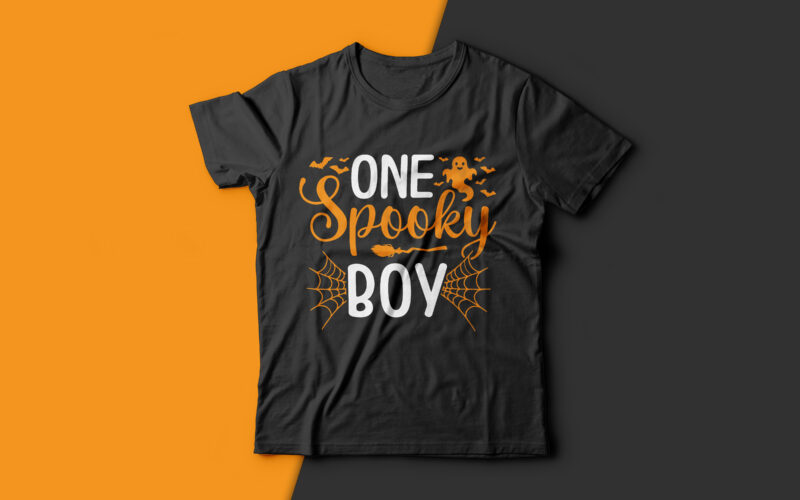 One Spooky Boy - halloween t shirt design,boo t shirt,halloween t shirts design,halloween svg design,good witch t-shirt design,boo t-shirt design,halloween t shirt company design,mens halloween t shirt design,vintage halloween t