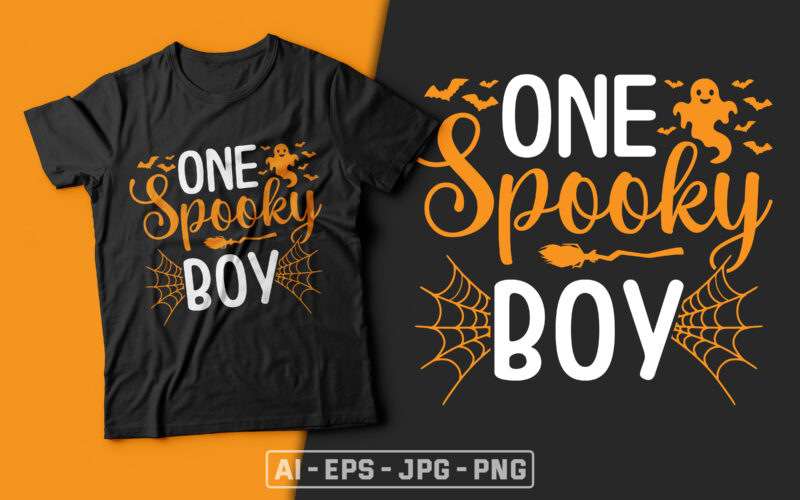 One Spooky Boy - halloween t shirt design,boo t shirt,halloween t shirts design,halloween svg design,good witch t-shirt design,boo t-shirt design,halloween t shirt company design,mens halloween t shirt design,vintage halloween t